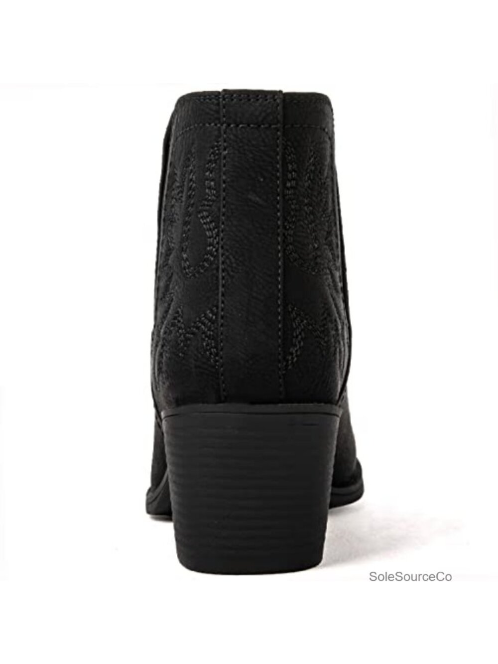 Women's Cowgirl Boots Pull On Ankle Booties Western Faux Leather Embroidered - Picture 5 of 6